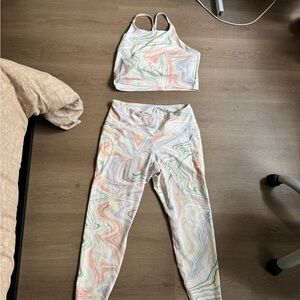 Old Navy colorful marble workout set
